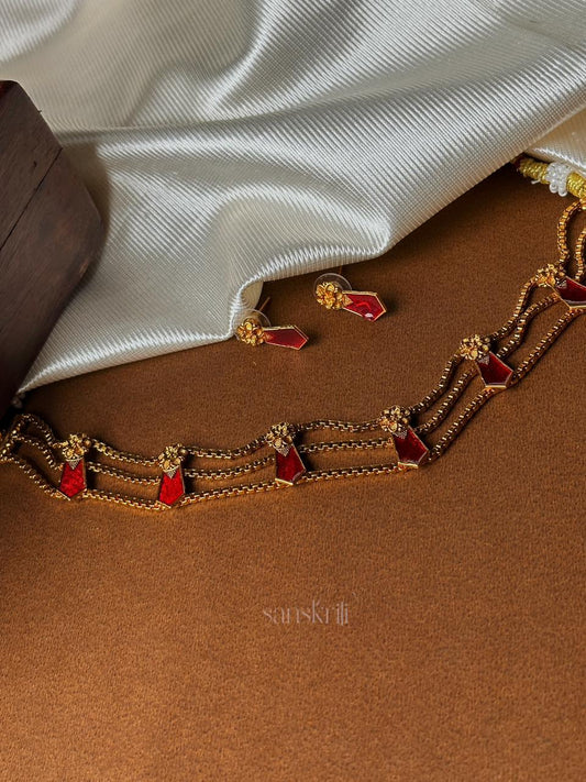 Three layer nagapadam choker