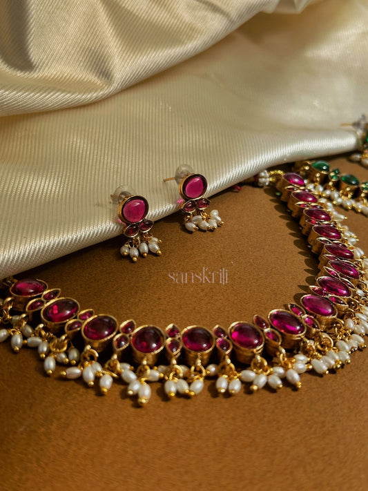 Kemp Green/Red Reversible Necklace